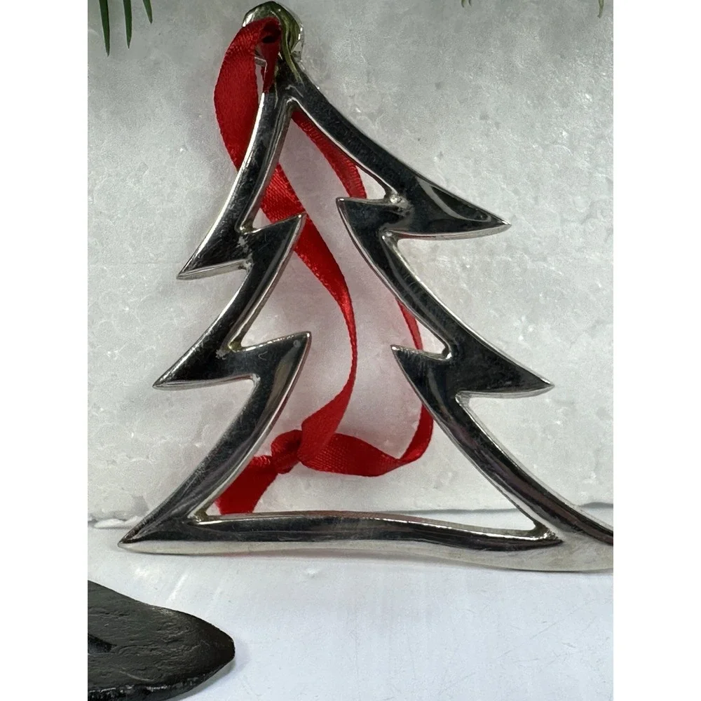 Vintage Lot 9 Mini Plastic Christmas Tree Ornaments Kitschy Metal Xmas Tree Hook